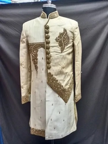 Golden Wedding Wear Hand Work Servani